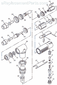 Page A Diagram and Parts List for CP875 8941108751 Chicago Pneumatic Sander
